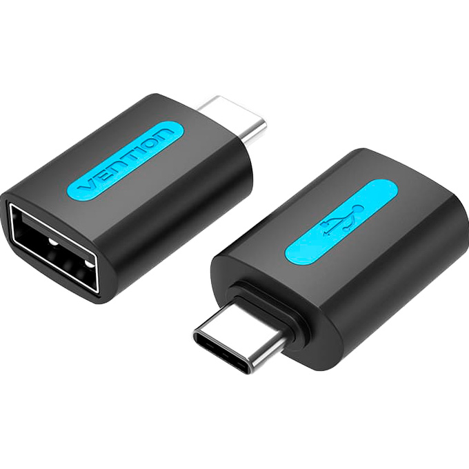 Адаптер OTG VENTION USB-C Male to USB2.0 Female Black (CDTB0)