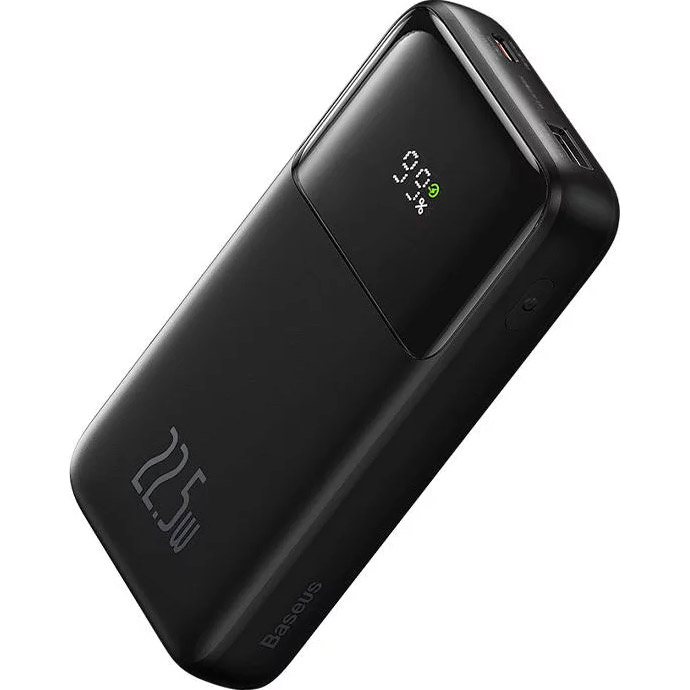 Повербанк BASEUS Comet Series Dual Cable Digital Display Fast Charge Power Bank 22.5W 20000mAh Black (PPMD020101)