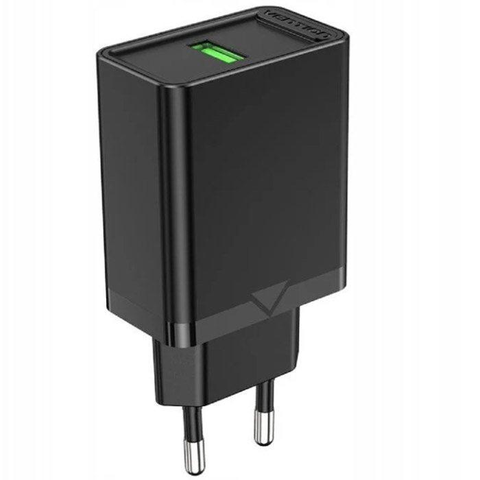 Зарядное устройство VENTION USB-A, QC3.0, 18W Wall Charger Black (FABB0-EU)