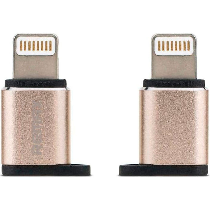 Адаптер REMAX Visual RA-USB2 Micro-USB to Lightning Gold (6954851289814)