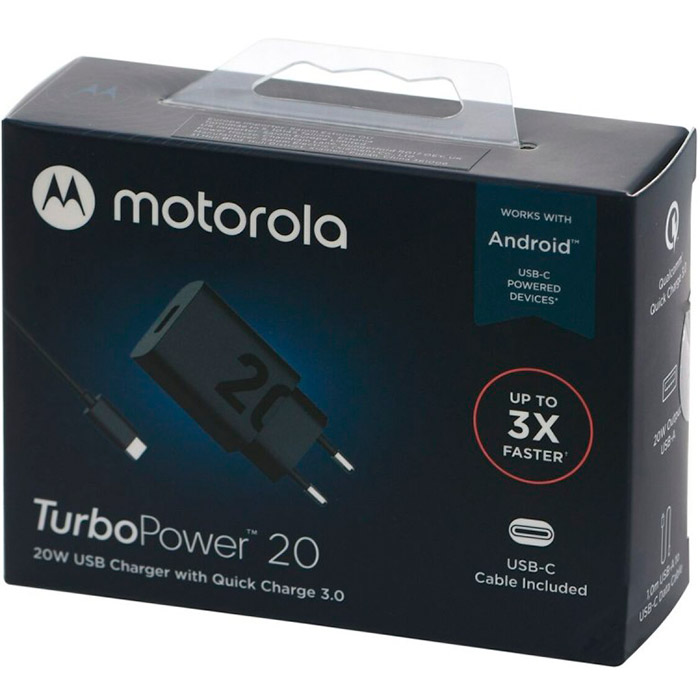 Зарядний пристрій MOTOROLA TurboPower 20 Wall Charger Black w/Type-C cable