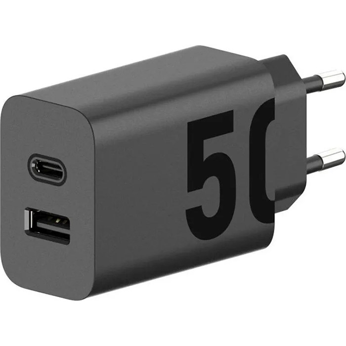 Зарядное устройство MOTOROLA TurboPower 50 Duo Wall Charger Black w/Type-C to Type-C cable