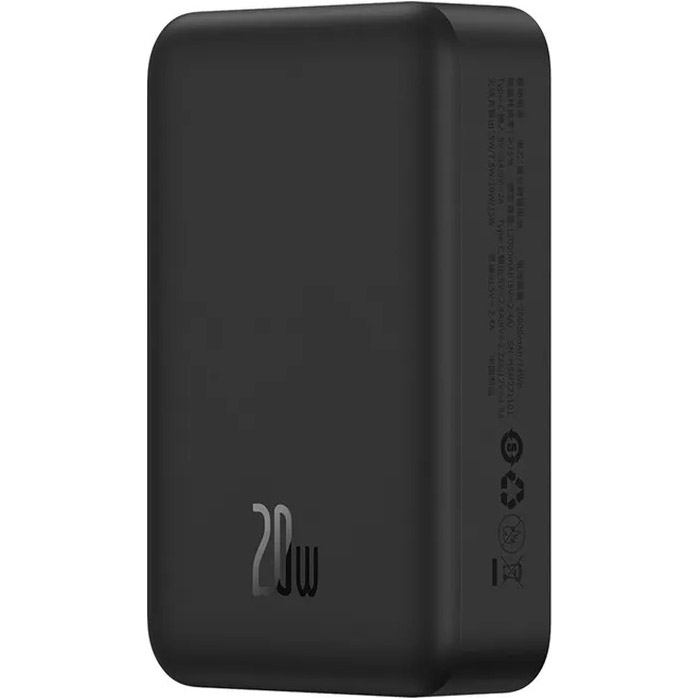 Повербанк MagSafe BASEUS Magnetic Mini Wireless Fast Charge Power Bank 20W 20000mAh Black (P10022102112-01/PPCXM20)