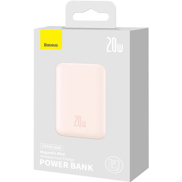 Повербанк MagSafe BASEUS Magnetic Mini Wireless Fast Charge Power Bank 20W 10000mAh Pink (P10022100412-00/PPCX030004)