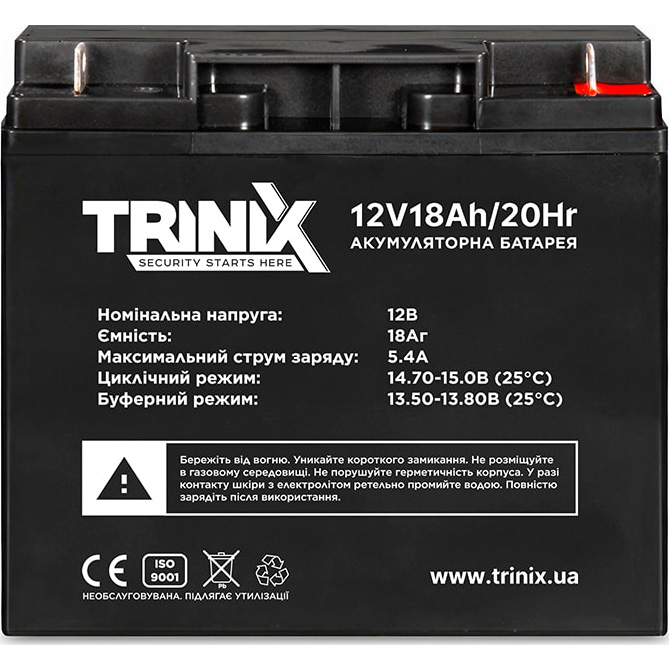 Аккумуляторная батарея TRINIX AGM 12V18Ah (12В, 18Ач) (12V18AH/20HR)