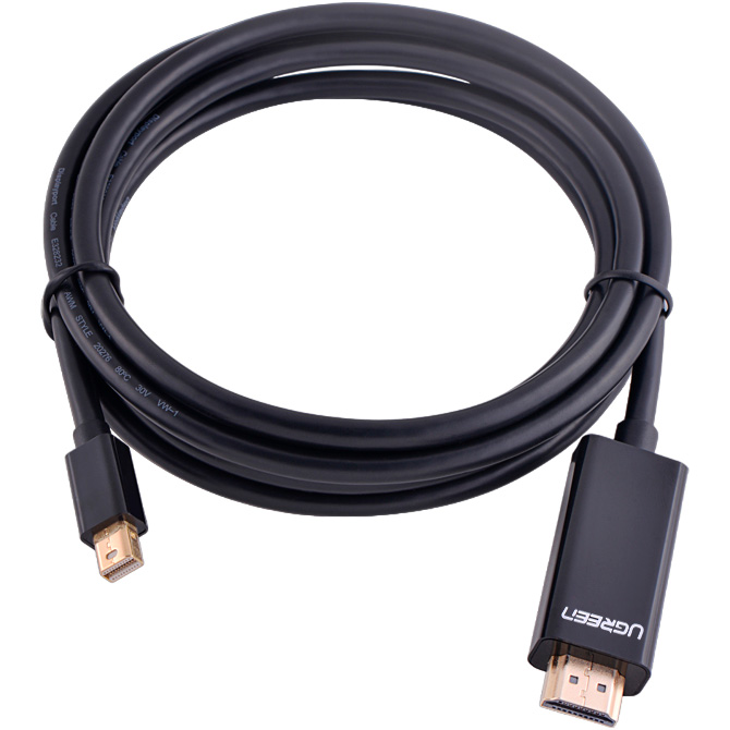 Кабель UGREEN MD101 Male to Male Cable Mini DisplayPort - HDMI 1.5м Black (20848)