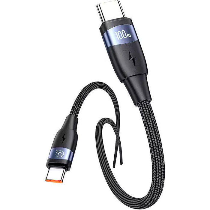 Кабель USAMS US-SJ632 U85 Aluminum Alloy Type-C To Type-C PD100W Fast Charging & Data Cable 1.2м Black (SJ632USB01)