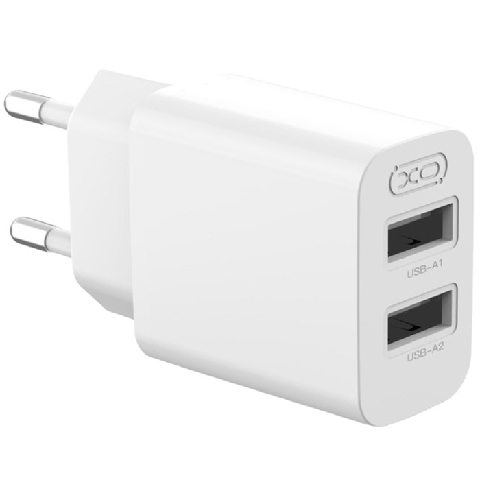 Зарядний пристрій XO L109 2xUSB-A, 2.4A, 12W White (L109_WHITE)