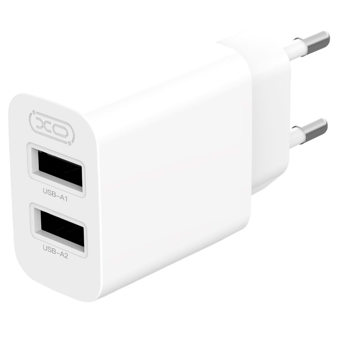 Зарядний пристрій XO L109 2xUSB-A, 2.4A, 12W White (L109_WHITE)