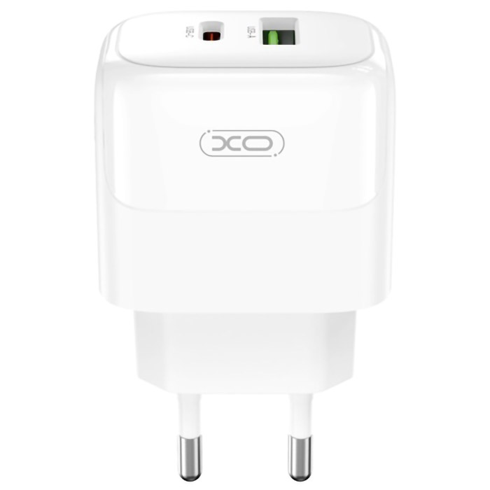 Зарядний пристрій XO L137 1xUSB-C, 1xUSB-A, QC3.0, PD20W White (L137_WHITE)