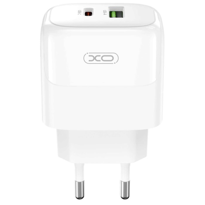 Зарядний пристрій XO L138 1xUSB-C, 1xUSB-A, QC3.0, PD30W White (L138_WHITE)