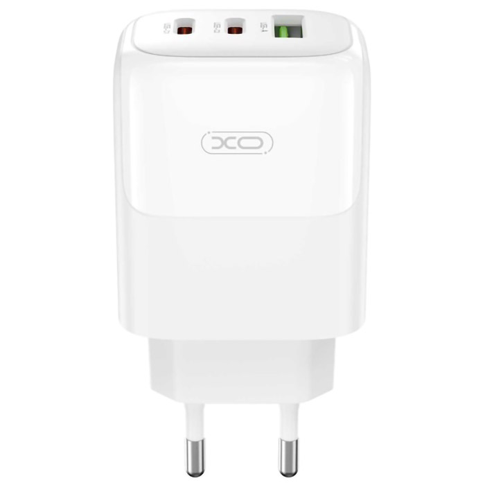 Зарядний пристрій XO L139 2xUSB-C, 1xUSB-A, PD3.0, QC3.0, 65W White (L139_WHITE)