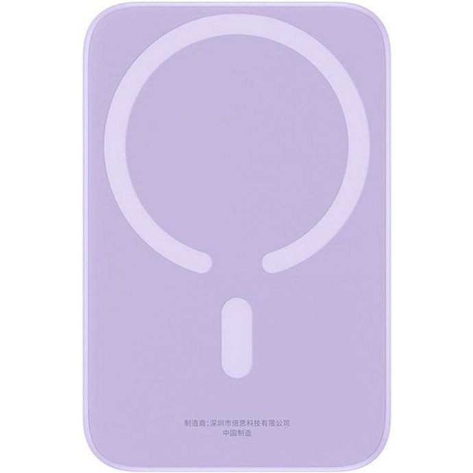 Повербанк MagSafe BASEUS Magnetic Mini Air Wireless Fast Charge Power Bank 20W 6000mAh Purple (P10059002513-00)