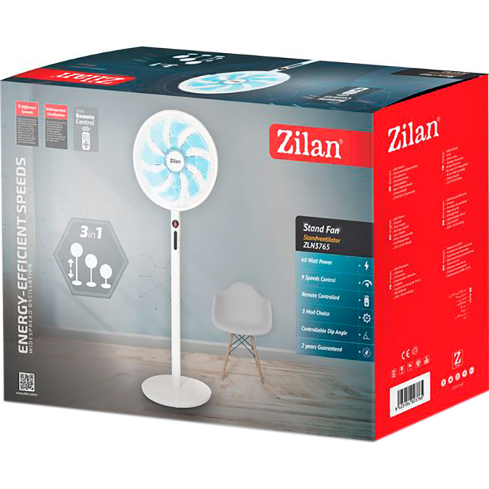 Вентилятор підлоговий ZILAN ZLN3765