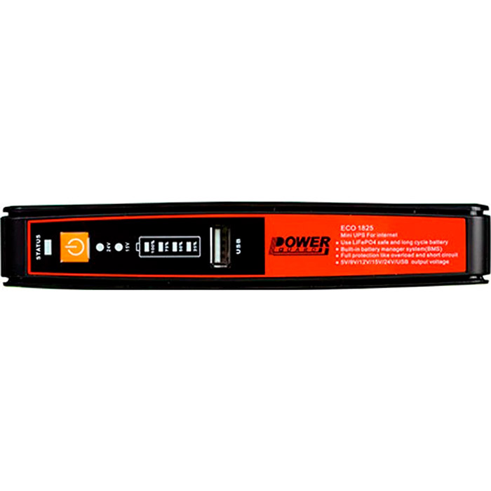 ДБЖ для роутера VOLTRONIC ECO-1825B 18W, OUT:5V/9/12V, POE-15/24V, 1/2A, LiFePo4 8000mAh Black