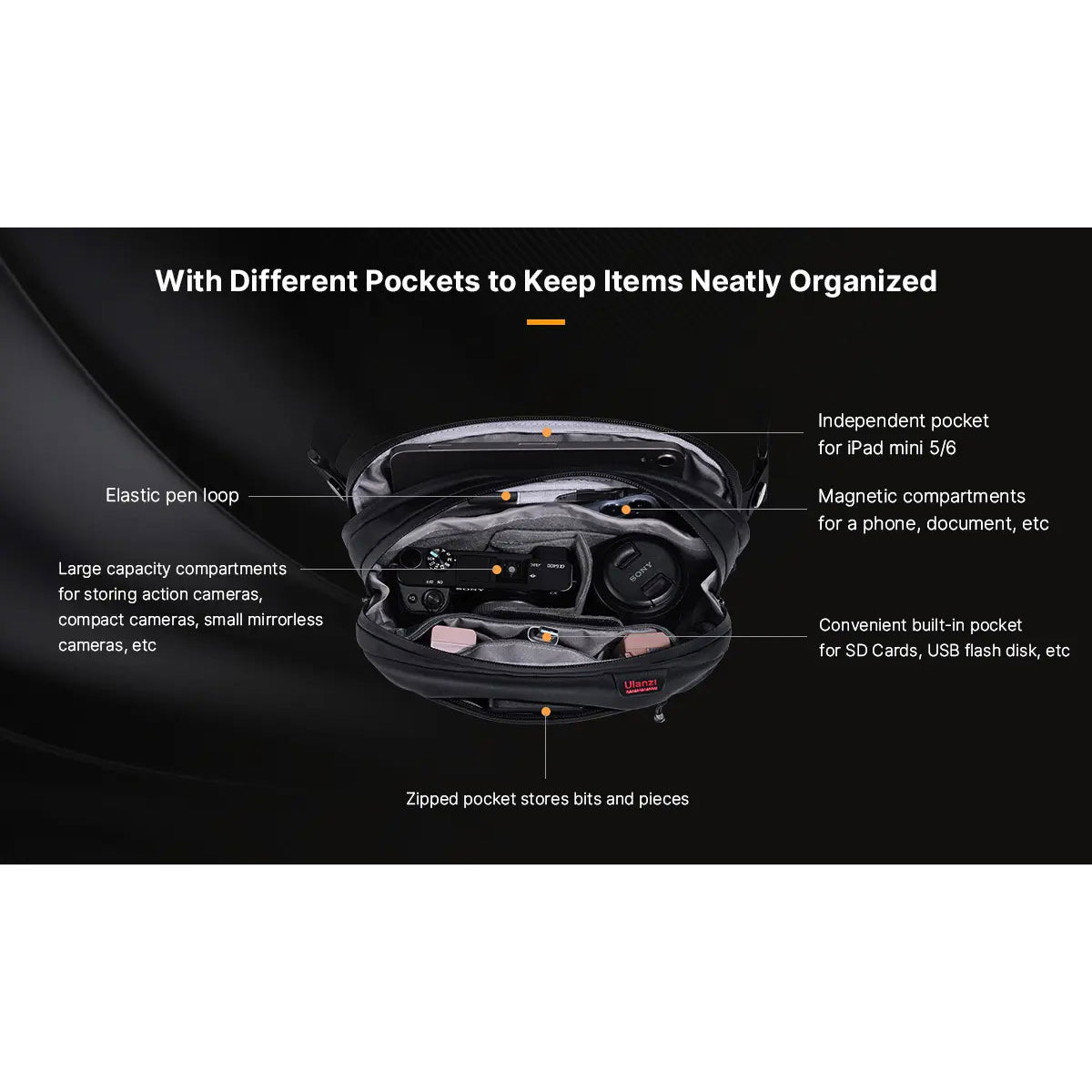 Сумка на пояс ULANZI BP08 Traker Travel Chest Bag Black