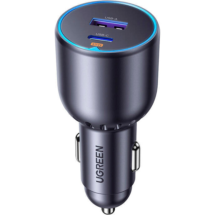 Автомобільний зарядний пристрій UGREEN EC701 63W 1xUSB-C, 1xUSB-A, PD3.0, QC3.0 Car Charger Gray (35023)