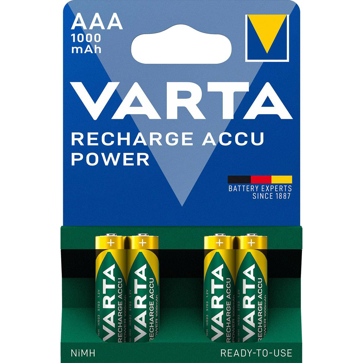Акумулятор VARTA Rechargeable Accu AAA 1000mAh 4шт/уп (05703 301 404)