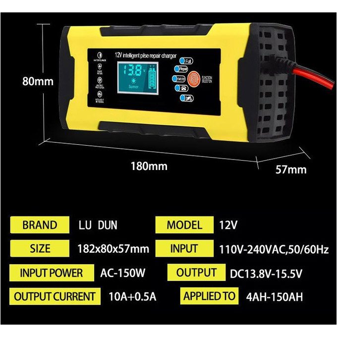 Зарядний пристрій для АКБ XOKO GEL/AGM/SLA 12V 10A 180W (XK-CC12-10A)