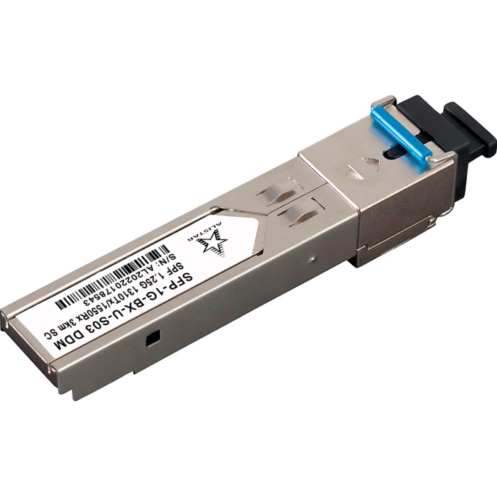 Модуль ALISTAR SFP-1G-BX-U-S03 SFP 1.25GbE Tx1310/Rx1550 3km DDM SM SC