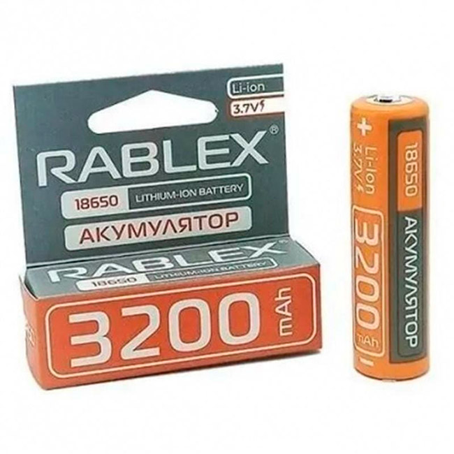 Акумулятор RABLEX 18650 3200mAh 3.7V TipTop