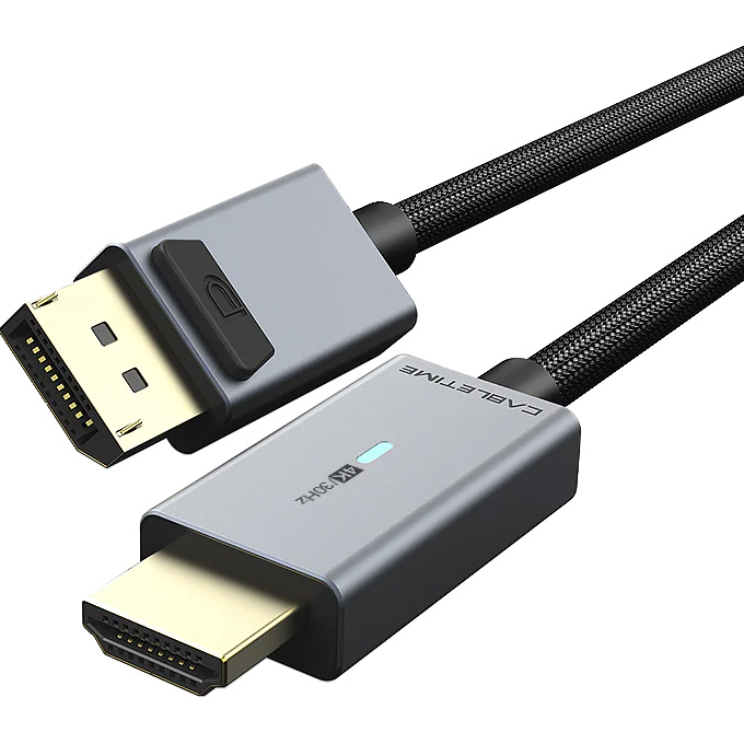 Кабель CABLETIME 4K 30Hz DisplayPort - HDMI 1м Black (CA914609)