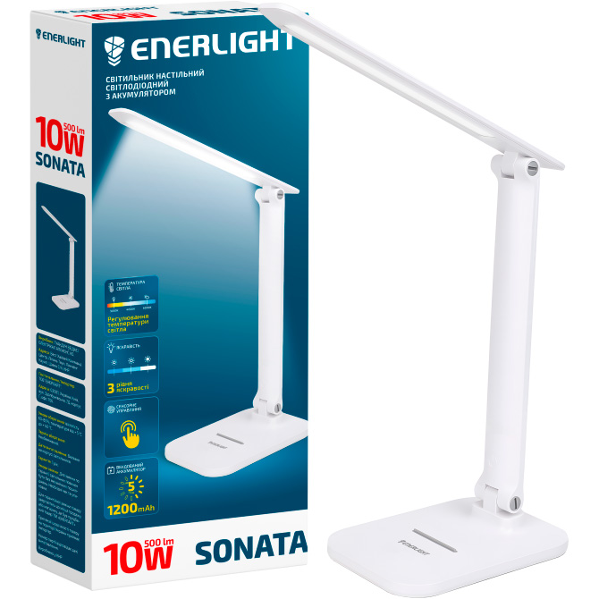 Лампа настольная ENERLIGHT Sonata White