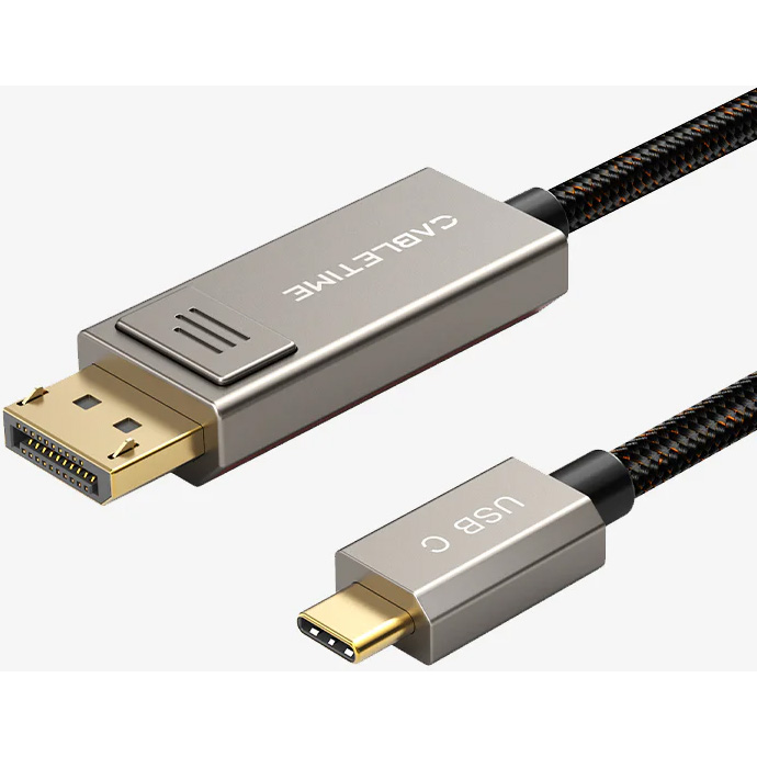 Кабель CABLETIME Premium 8K 60Hz USB-C - DisplayPort 2м Black (CA914074)