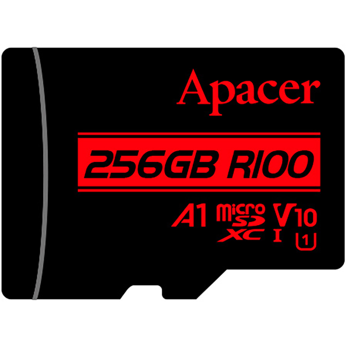 Карта памяти APACER microSDXC 256GB UHS-I V10 A1 Class 10 + SD-adapter (AP256GMCSX10UB-R)