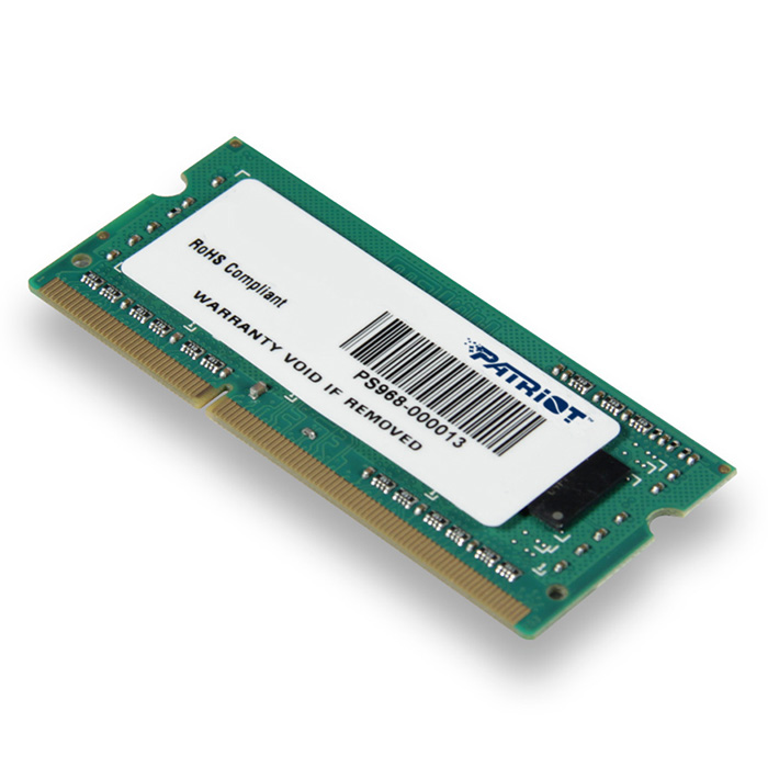 Модуль пам'яті PATRIOT Signature Line SO-DIMM DDR3L 1600MHz 4GB (PSD34G1600L82S)