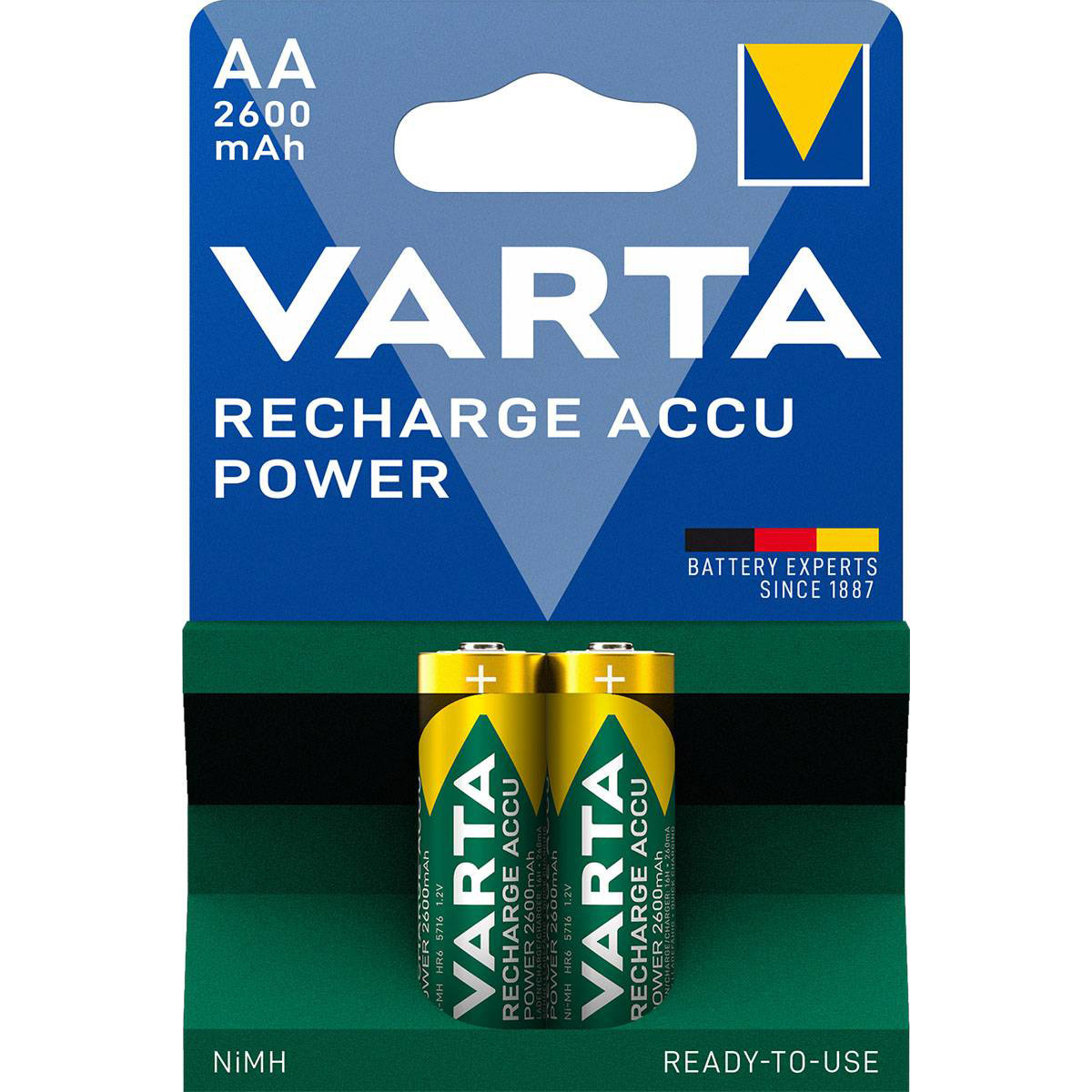 Аккумулятор VARTA Rechargeable Accu AA 2600mAh 2шт/уп (05716 101 402)