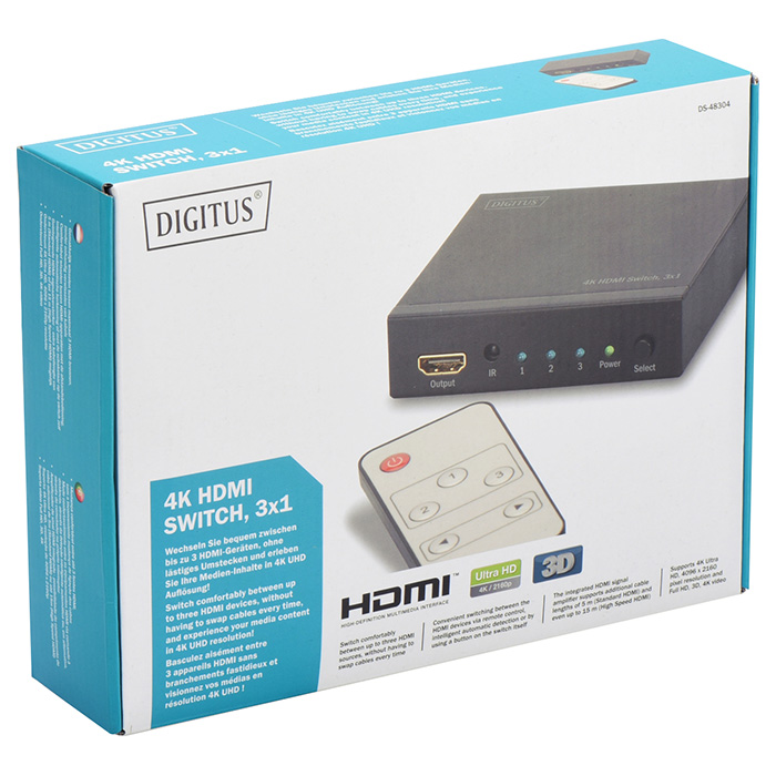 HDMI свитч 3 to 1 DIGITUS DS-48304