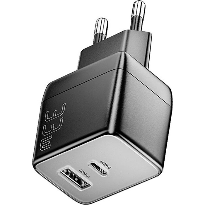 Зарядное устройство ESSAGER ECT33W 1xUSB-A, 1xUSB-C, PD3.0, QC4.0, GaN Black (ECT33W-LJB01-Z)