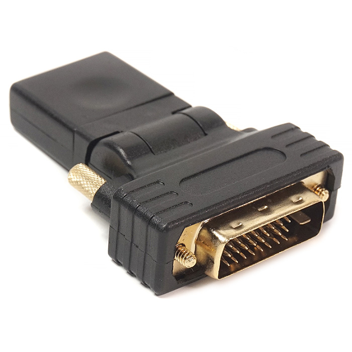 Адаптер поворотный POWERPLANT HDMI - DVI Black (KD00AS1301)