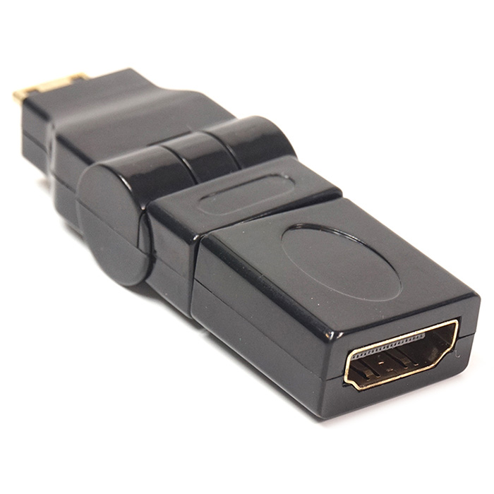 Адаптер поворотний POWERPLANT Mini-HDMI - HDMI Black (KD00AS1300)