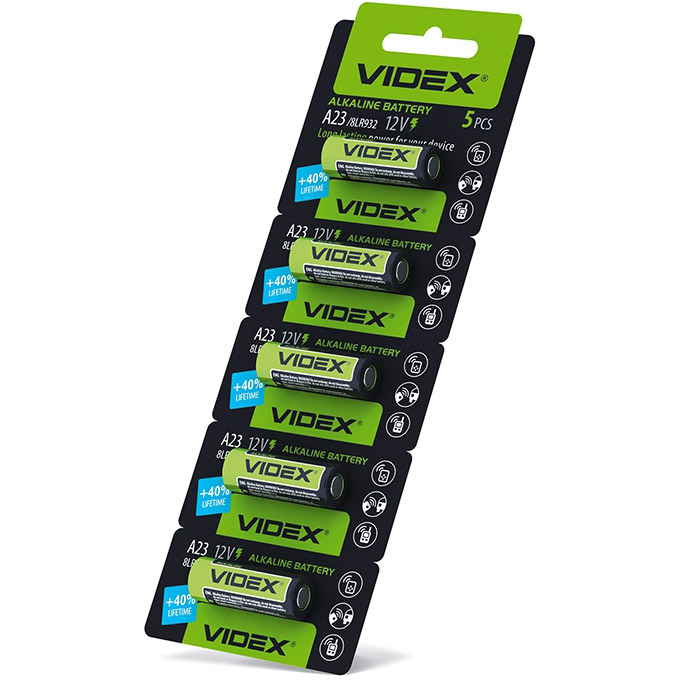 Батарейка VIDEX Alkaline A23 55mAh 5шт/уп (A23/E23A 5PCS BC)