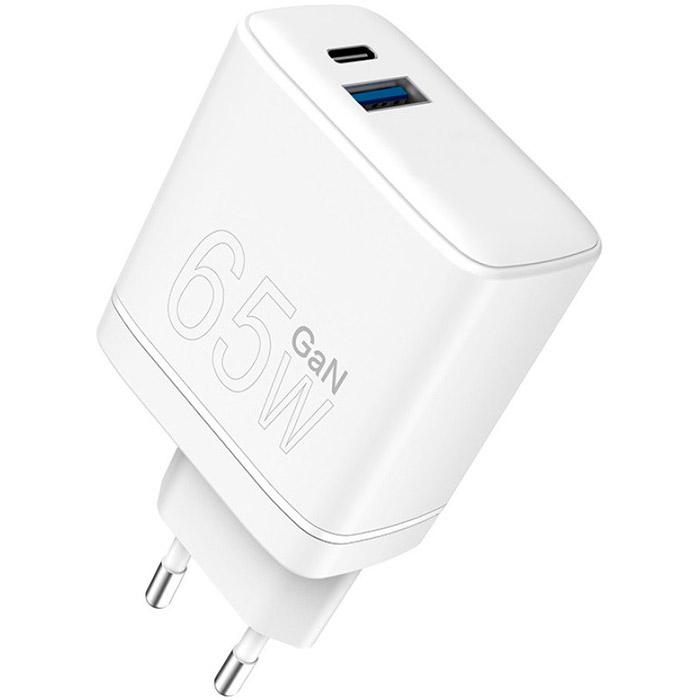 Зарядний пристрій WUW C175 1xUSB-A, 1xUSB-C, 65W White