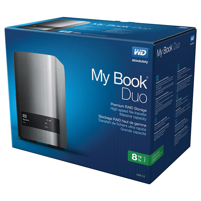 Зовнішній жорсткий диск WD My Book Duo Premium 8TB USB3.0 (WDBLWE0080JCH-EESN)