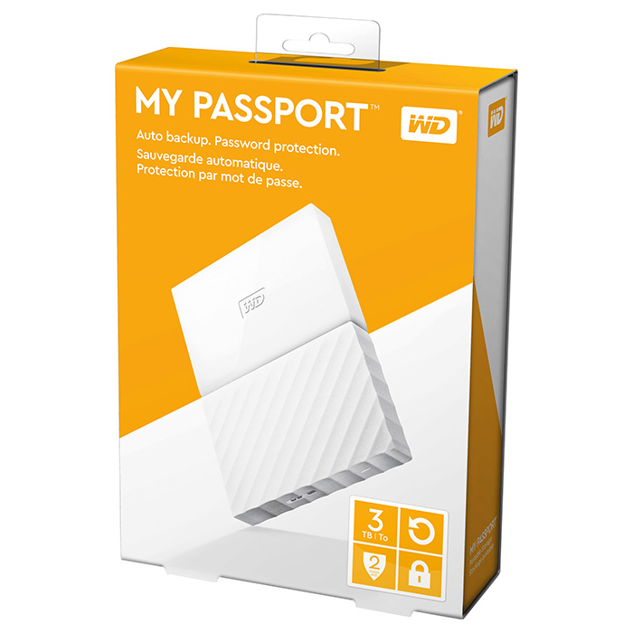 Портативный жёсткий диск WD My Passport 3TB USB3.0 White (WDBYFT0030BWT-WESN)
