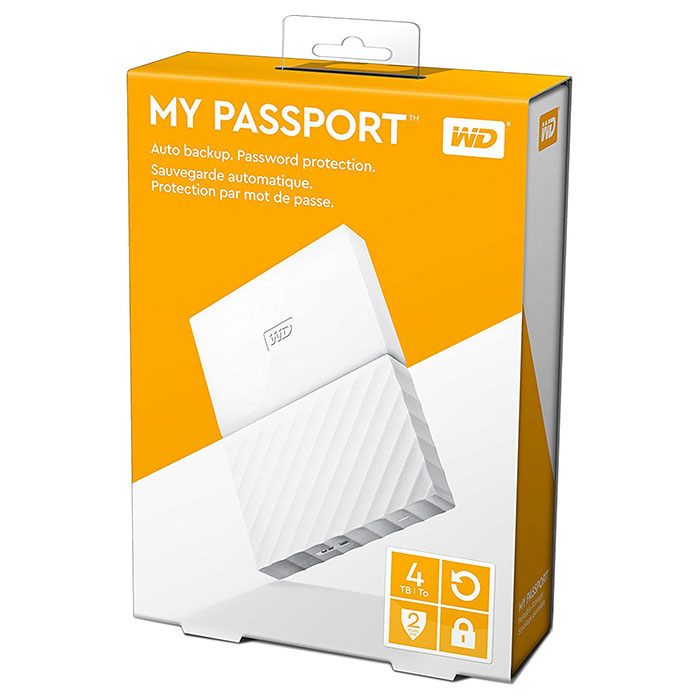 Портативний жорсткий диск WD My Passport 4TB USB3.0 White (WDBYFT0040BWT-WESN)