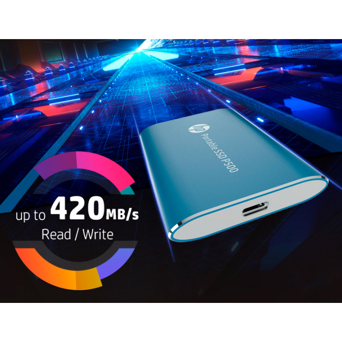 Портативный SSD диск HP P500 500GB USB3.2 Gen1 Blue (7PD54AA)