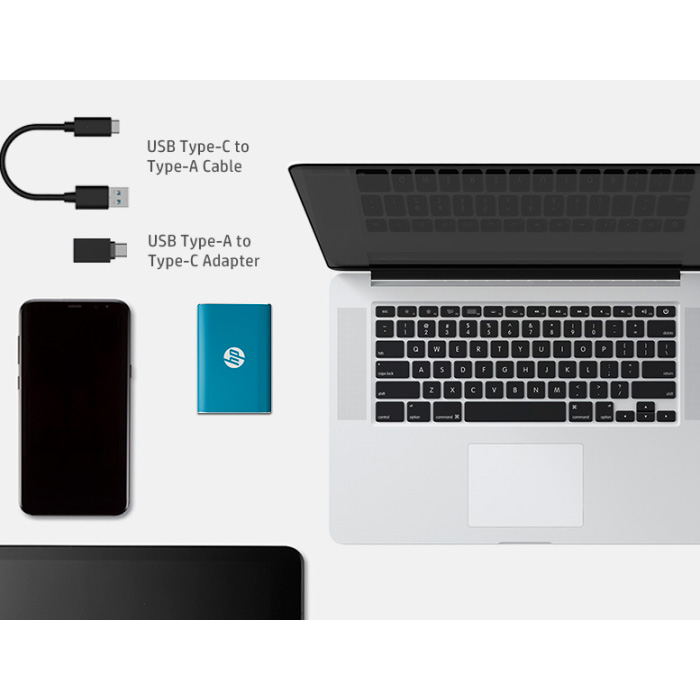 Портативний SSD диск HP P500 250GB USB3.2 Gen1 Blue (7PD50AA)