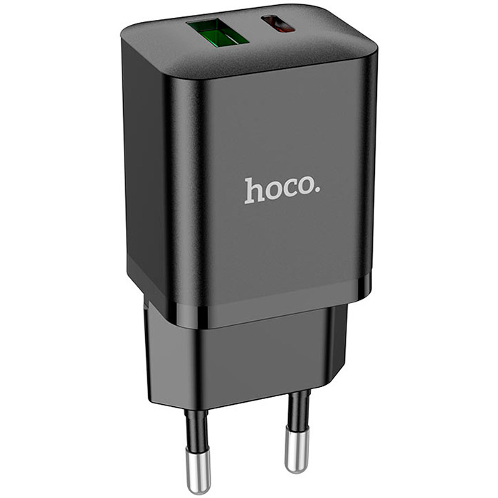 Зарядное устройство HOCO N28 Founder 1xUSB-A, 1xUSB-C, PD20W, QC3.0 Black (6931474783509)