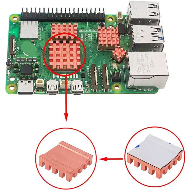 Комплект радиаторов KUONGSHUN для Raspberry Pi 5, 5шт (RA805)