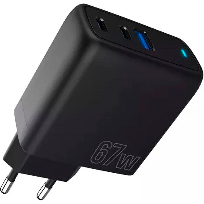 Зарядний пристрій PROOVE Shot GaN 67W 2xUSB-C, 1xUSB-A, PD3.0, QC3.0 Black