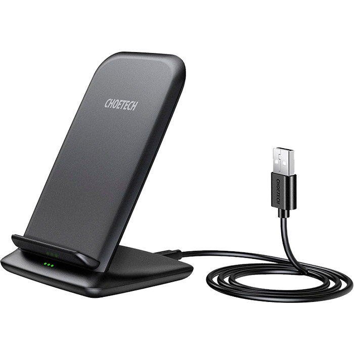 Бездротовий зарядний пристрій CHOETECH T555-F Fast Wireless Charging Stand Black