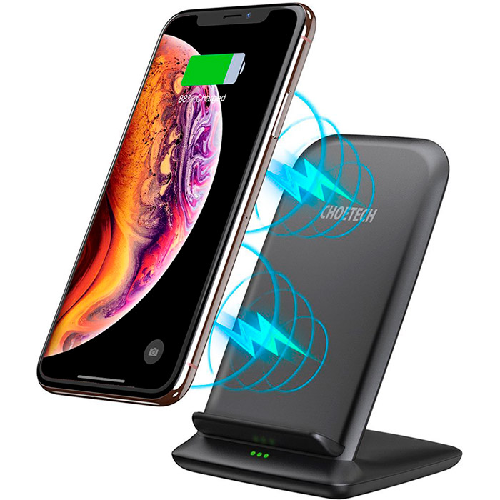 Бездротовий зарядний пристрій CHOETECH T555-F Fast Wireless Charging Stand Black