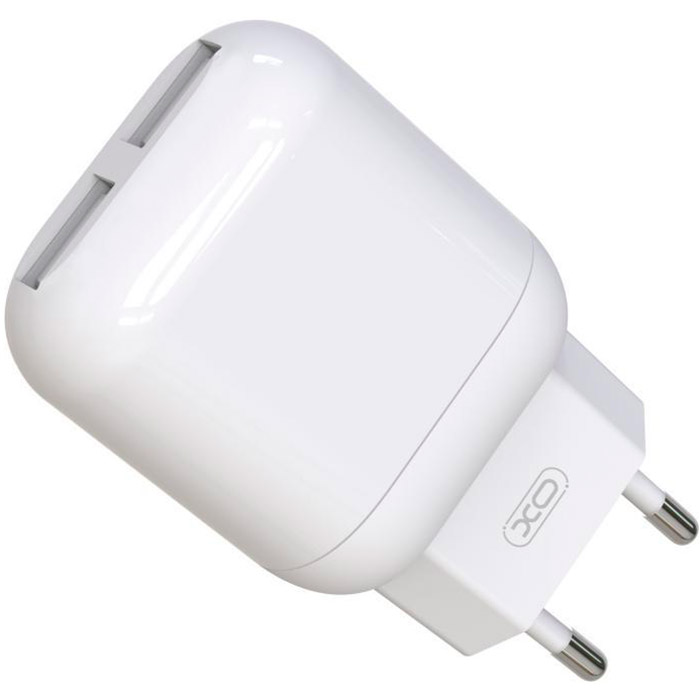 Зарядний пристрій XO L78 2xUSB-A, 2.4A White w/Lightning cable (L78-L-WH)