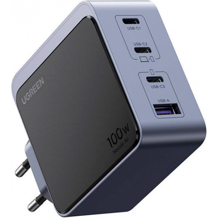 Зарядний пристрій UGREEN X565 Nexode S 100W 1xUSB-A, 3xUSB-C, PD3.0, QC4.0 Wall Charger Space Gray (35043)