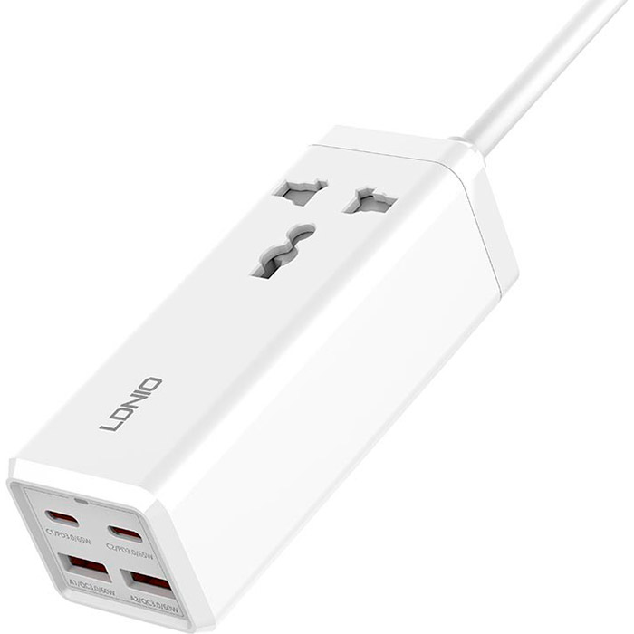 Мережевий фільтр LDNIO SC1418 White, 2xUSB-C, 2xUSB, 2м